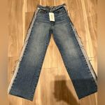 frame denim NWT Atelier Sheer Insert High Waist Wide Leg Jeans Azul Size 27 Photo 6