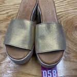 Cordani Calzature Heeled Sandals Womens 7.5 Gold Wedge Slip Photo 0