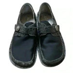 Alegria Algeria Den-435W Brenna embossed shoes flat black women slip on leather 38 (7.5) Photo 9