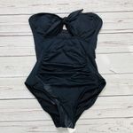 Carmen Marc Valvo  Womens Bandeau One Piece Swimsuit Solids Black 4 New Photo 1