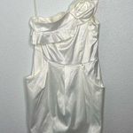 Ruby Rox New White One Shoulder Pocketed Dress with Flower Detail size 11 Photo 0