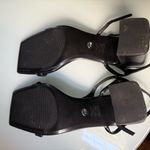 ZARA  Black Leather Square- toe Block Heels Size 9 Photo 7