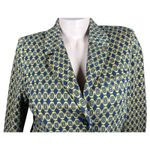CAbi Kensington Proper Standout Medallion Blazer Jacket 3372 Mustard & Blue M Photo 1