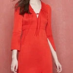 Maje  Rahon Red Orange Silky Textured Mini Dress Photo 0