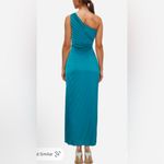 NWT Delfi Collective Solie Long Cut Out One Shoulder Dress Teal Sz Small‎ $458 Green Photo 1
