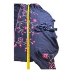 Embroidered Floral Navy Blue Bohemian Bell Sleeve Dress‎ Tunic Style Crown & Ivy Size L Photo 8