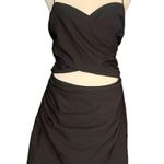 ZARA Black Sweetheart Neck Mid Drift Cutout Spaghetti Strap Mini Dress Photo 0