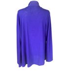 AB Studio purple long sleeve stretchy sweater cardigan women's size medium Photo 3