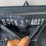 Rock 2 Planet sz 4 Black Coated Straight Leg Jeans Punk‎ Metal Photo 7