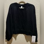 Lululemon NWT Perfectly Oversized Cropped Crew Top Black Size 12 Photo 4