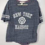 H&M L.O.G.G. NEW YORK HARBOR DISTRESSED JERSEY STYLE PULLOVER TOP LARGE Photo 0