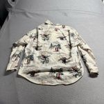 Garnet Hill  Cream Ski Print Winter Pajama Top 100% Cotton Size Small EUC Photo 3