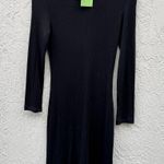Reformation Jeans Rosario Long Sleeve Rib Knit Mini Dress Black Women's Size XS Photo 1