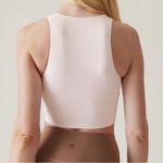 Athleta  Aurora Crop Rib Tank Bubblegum Light Pink Top Sleeveless Stretch Photo 1