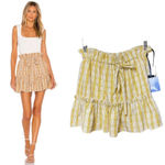 Majorelle Charlie Mini Skirt Yellow Plaid Size Medium Photo 0