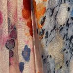 Gap Watercolor Drops Oblong Scarf Fringed Ends Photo 2