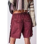 Free People  Moon Bay Parachute Shorts XS NWOT Cargo Utility Low Rise Harem Red Photo 1
