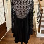 Ecote NWOT Black Lace Sleeve Tunic with Criss Cross Neckline and Semi Sheer Back Photo 1