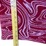 ZARA Long Sleeve Sweatheart Neckline Bodycon Mini Dress Marble Print L Red White Photo 3