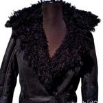 Cache Black Shearling Moto Lined Jacket Front Zipper Sleeve Zippers New NWT $268 Photo 2