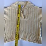 Hippie Rose  Butter Yellow Ribbed Polo Collared V Neck Cropped Sweater Sz Medium Photo 6