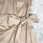 Gianni Bini  Tan Beige Satin One‎ Shoulder Mini Dress Party Cocktail Size 4 New Photo 5