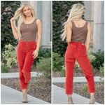 Judy Blue NWT Womens High Waist Ankle Straight Corduroy Jeans Rust Size 16W Photo 1