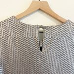 VTG Dress Women Metallic Holiday Bodycon Midi Geometric Large New Years Disco Silver Photo 5