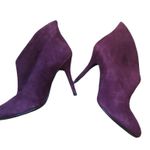 Vince Camuto  Caden Burgundy Leather Sexy Suede Booties 9M 3” Heel Almond Toe Photo 3