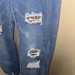 Womens Skinny Jeans With Animal Print Patches Medium Size 8 Photo 2