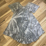 India Boutique Short Sleeve Tie Dye Umbrella Dress Gray Size M Photo 0