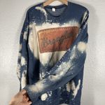 Wrangler Logo Sweatshirt Womens XL Blue Paint Splatter Pullover Casual NWOT Photo 2