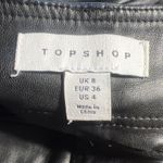 Topshop Pants Women 4 Black Vegan Leather Slit Hems Faux Leather Flare Edgy Rock Photo 4