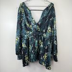 Torrid NWT  Green Satin Surplice Tie Open V‎ Back Long Sleeve Blouse Size 3X Photo 4