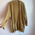 Aerie  Oversized Mustard Yellow Chunky Knit Cardigan Sweater Size XL Photo 1