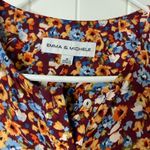 Emma & Michele NWOT  women’s burgundy‎ floral elastic cuff modest knee dress M Photo 2