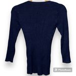 New York & Company size XS dark blue ribbed lace up v Photo 2