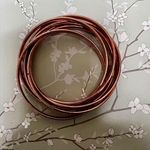 Bright Copper‎ Colored Bangle Bracelet Intertwined Shimmer Sides CNJ Photo 4