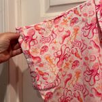 Emily Daniels XL Button Up Shirt Pink Orange Octopus Print Short Sleeve NWT Photo 1