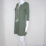 She & Sky green half-sleeve mini dress with white stripes , women's size S Photo 15