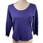 Laura Ashley New Petite Pullover Sweater Purple Scoop Neck Size PM Petite Medium Photo 0