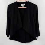 Joseph Ribkoff Jacket Size 4 Open Blazer Black Shoulder Pads Lightweight Stretch Photo 10