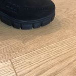 ASOS  DESIGN Storm chunky mid heeled loafers in black suedette Photo 9