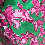 Lilly Pulitzer  Pink & Green Floral Print Short Sleeve Polo Tshirt Dress Size L Photo 3