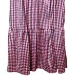ZARA Women’s Gingham Ruffle Prairie Midi Dress Pink/Navy Blue Size Medium Photo 4