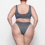 SKIMS Cheeky Tanga Swim Bottoms in Gunmetal Grey Size 3X NWT Photo 3
