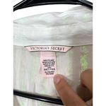 Victoria's Secret White Long Sleeve Button Up Sleep Shirt Shimmer XL Photo 4