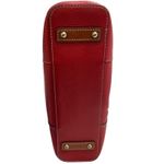 Dooney & Bourke  Red Lexington Pebbled Leather Tote Bag | Brown Handles Photo 7