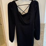 SheIn Black Long-Sleeve Lace-Up Mini Dress Photo 0