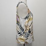C&C California  Muted Multicolored Palm Print Linen Button Down Tank Size Medium Photo 2